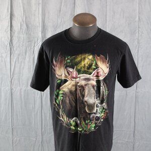 Retro Graphic T-shirt - Big Moose Graphic Double Sided - Men's Large